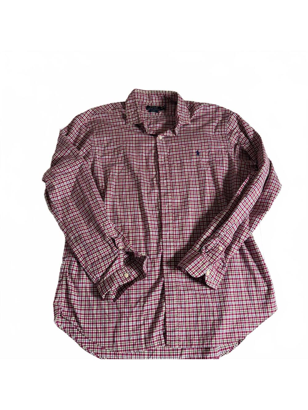 POLO Ralph Lauren Red/Green/Blue Plaid Button Down Mens XXL Slim Fit. Holiday‎